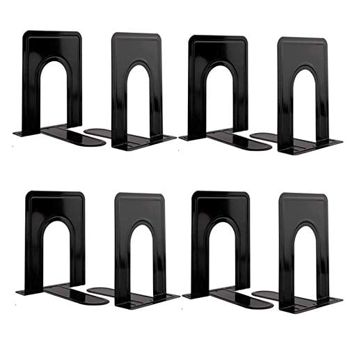 Bookends 6.5 x 5 x 5.7 Inch Heavy Duty Black Bookend Support Set of 1 Pairs 